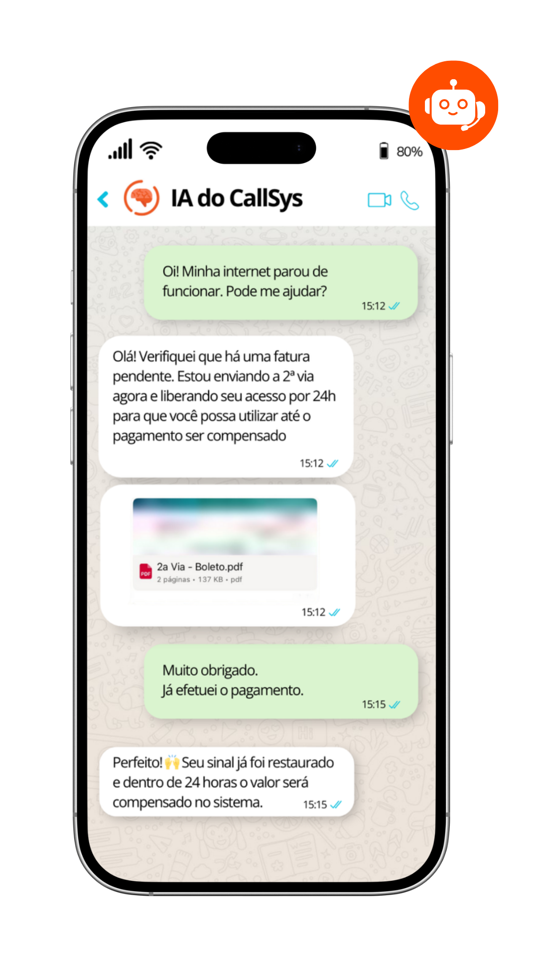 Conversa de WhatsApp com IA